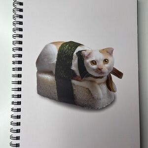 NEW Sushi Cat Spiral Notebook With Interior Folder (Typo A5 Campus)